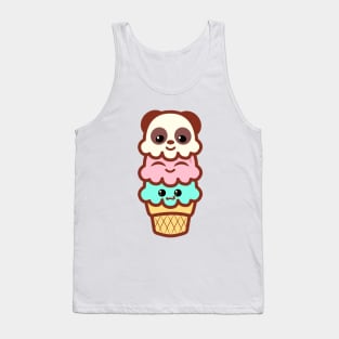 Icecream ice cream cone women shirt kawaii cute panda bear art party anime Tank Top